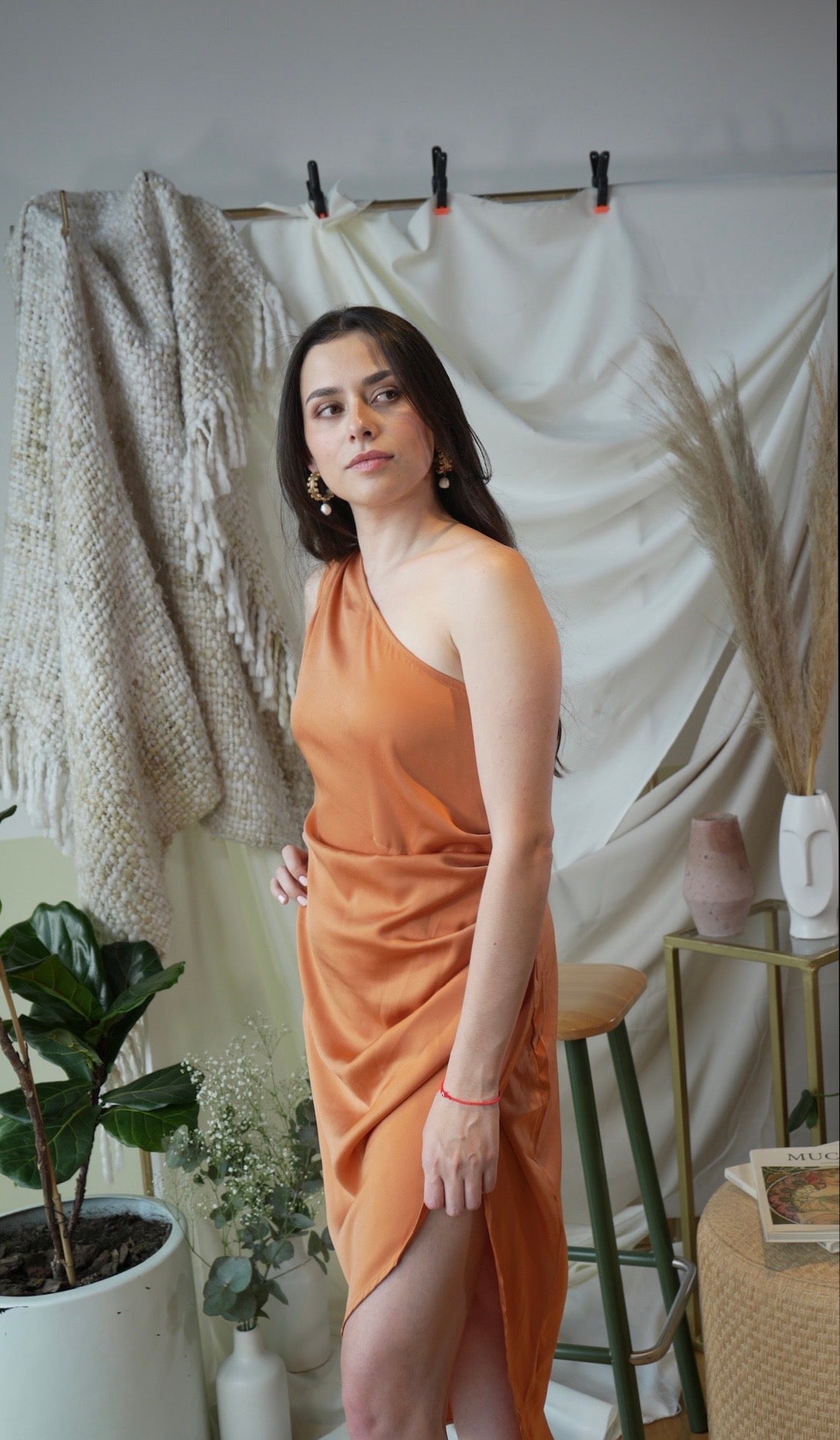 NUEVO Vestido Midi Naranja