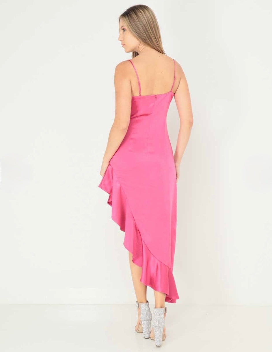 SEMINUEVO Vestido Midi Rosa