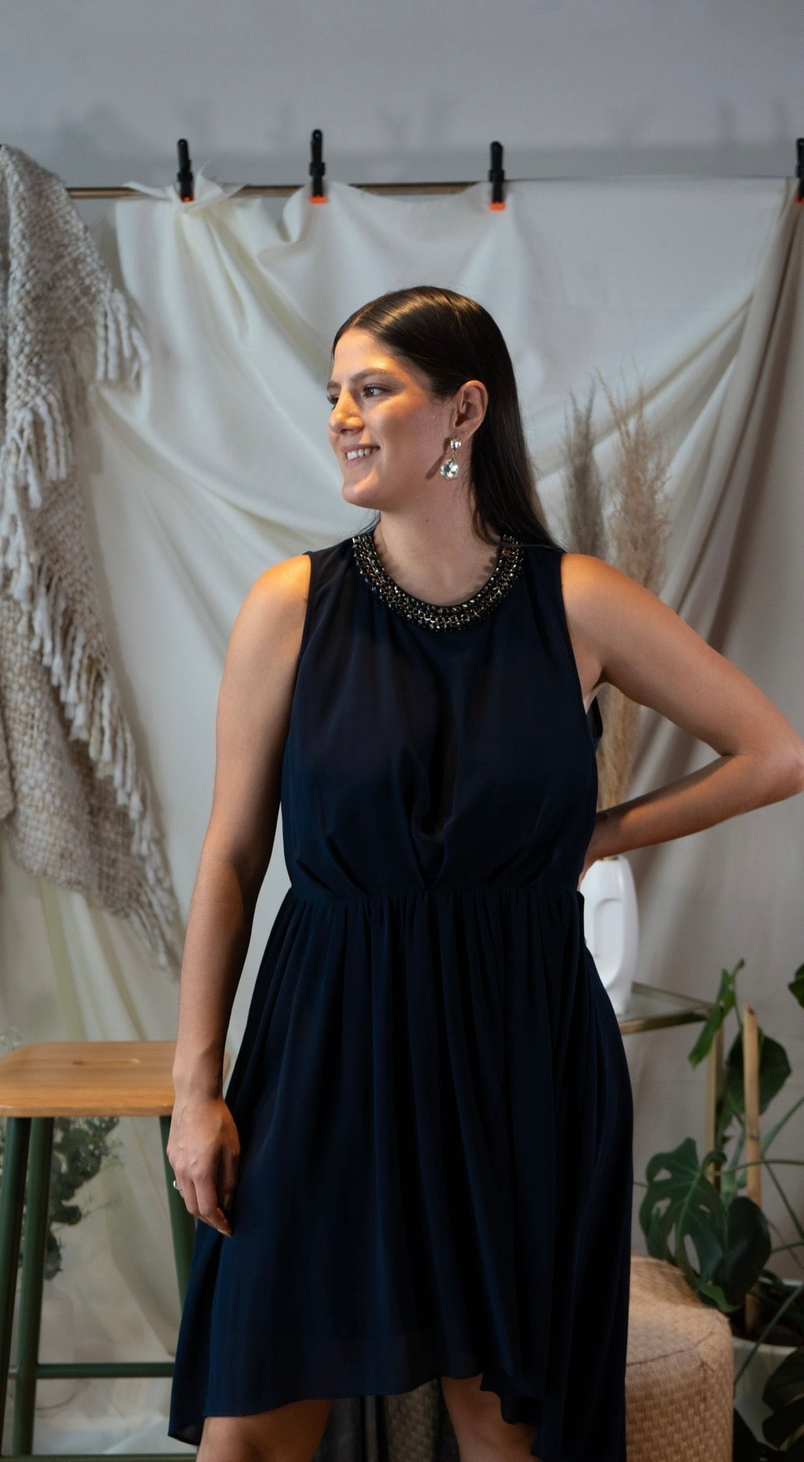 SEMINUEVO Vestido Corto/Largo Azul Marino