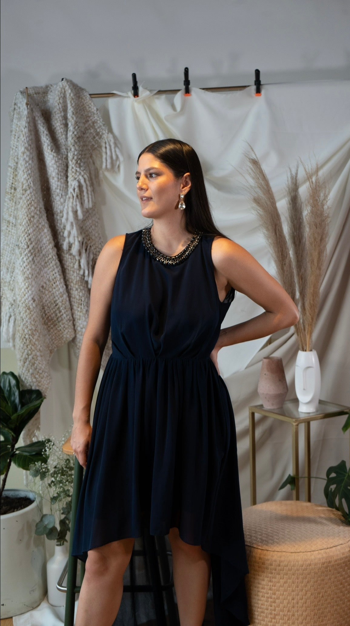 SEMINUEVO Vestido Corto/Largo Azul Marino