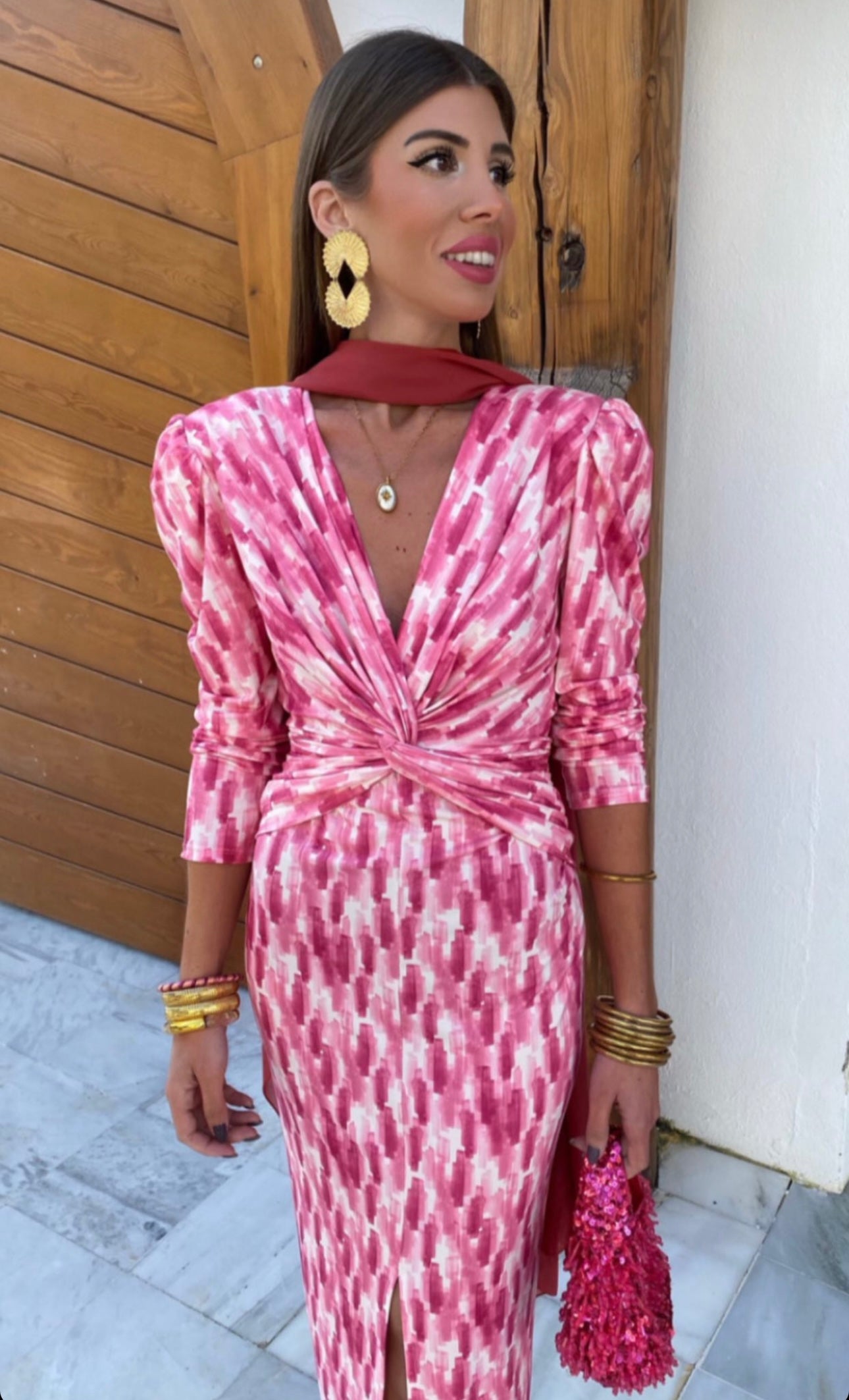 SEMINUEVO Vestido Midi Print