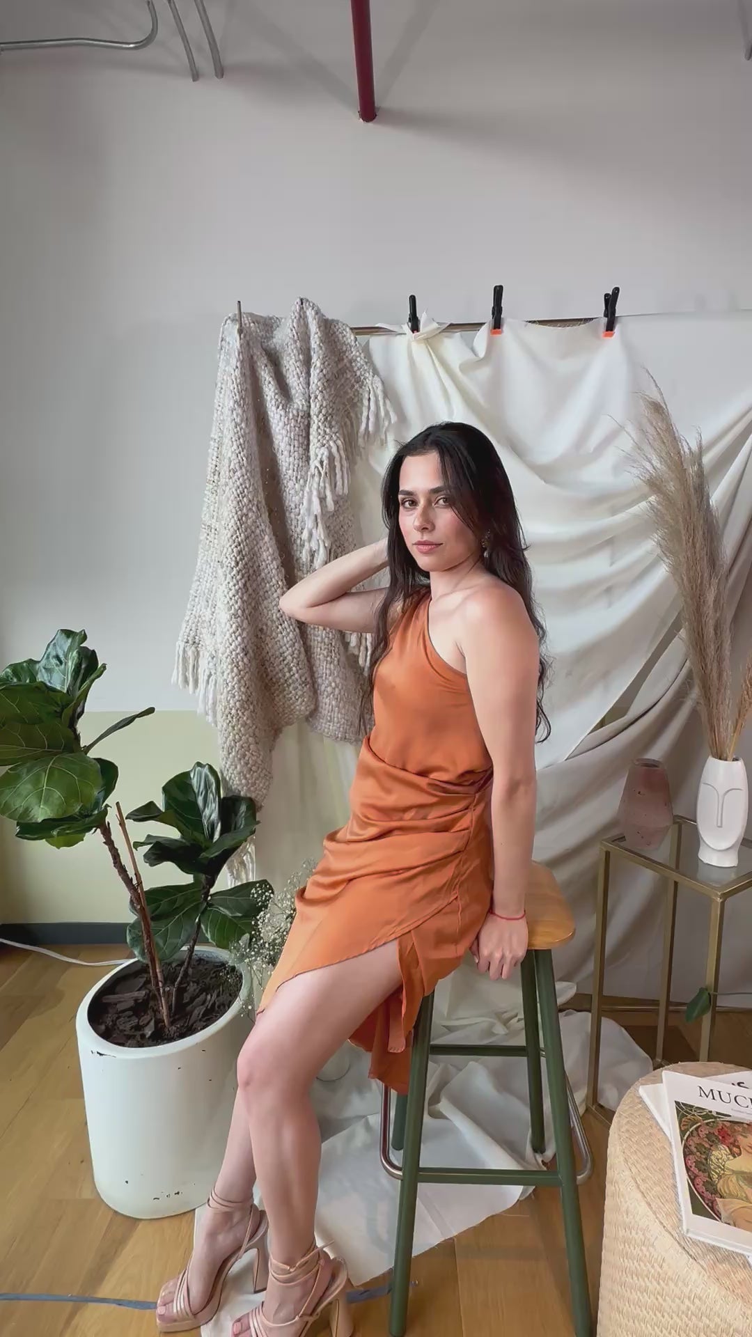 NUEVO Vestido Midi Naranja